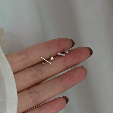 5pcs/set Gold Silver Color Crystal Stud Earring Set For Women Simple Cute Small Earrings 2021 New Fashion Korean brincos Jewelry daiiibabyyy